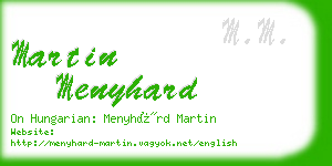 martin menyhard business card